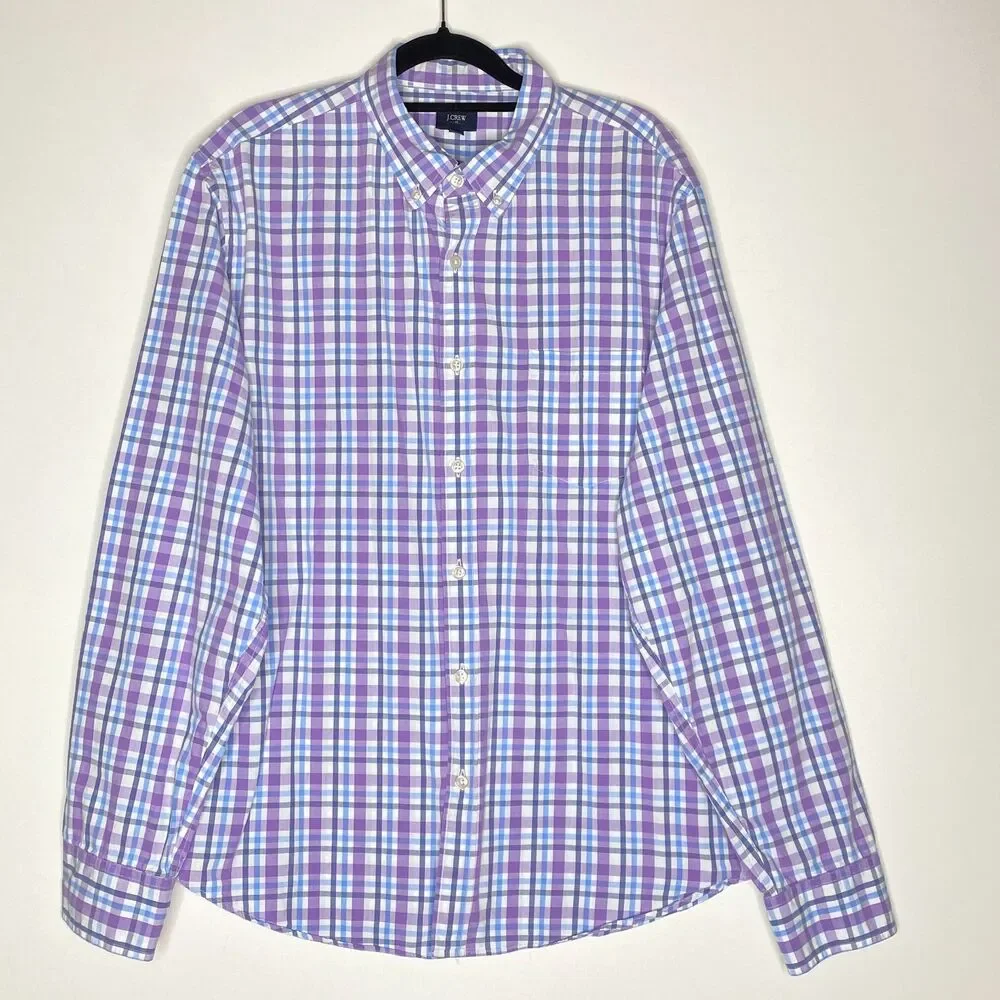 J. Crew Plaid Button Down Long Sleeve Shirt Men's Size XL
